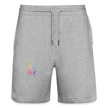 Dicton de l’équipage de la fête en Thaïlande - Short de jogging bio TRAINER Stanley/Stella unisexe - gris chiné - Devant - Nik (191cm) & Marisol (170cm)