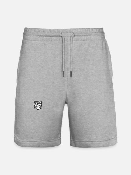 Cat Head Crown - Stanley/Stella Trainer Unisex Organic Jogging Shorts - heather grey