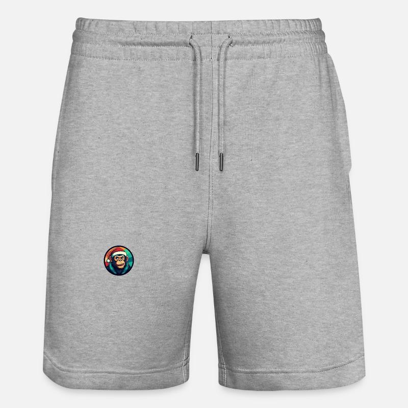 Singe Noël Noël - Short de jogging bio TRAINER Stanley/Stella unisexe - gris chiné