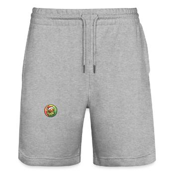 Wurm Weihnachten Christmas - Stanley/Stella Unisex Bio Joggingshorts Trainer  - Grau meliert - Vorne - Nik (191cm) & Marisol (170cm)