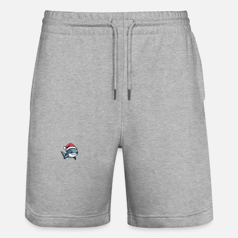 Hai Weihnachten Niedlich - Stanley/Stella Unisex Bio Joggingshorts Trainer  - Grau meliert