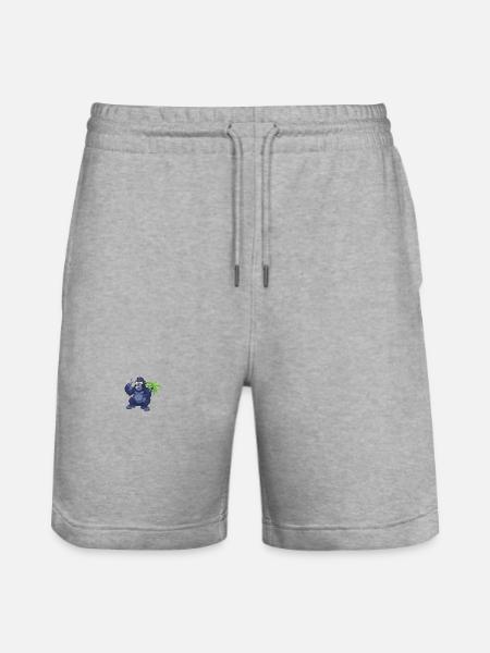 Gorilla Summer Beach Comic - Stanley/Stella Trainer Unisex Organic Jogging Shorts - heather grey