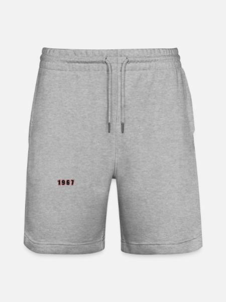 1967 Year Birthday - Stanley/Stella Trainer Unisex Organic Jogging Shorts - heather grey
