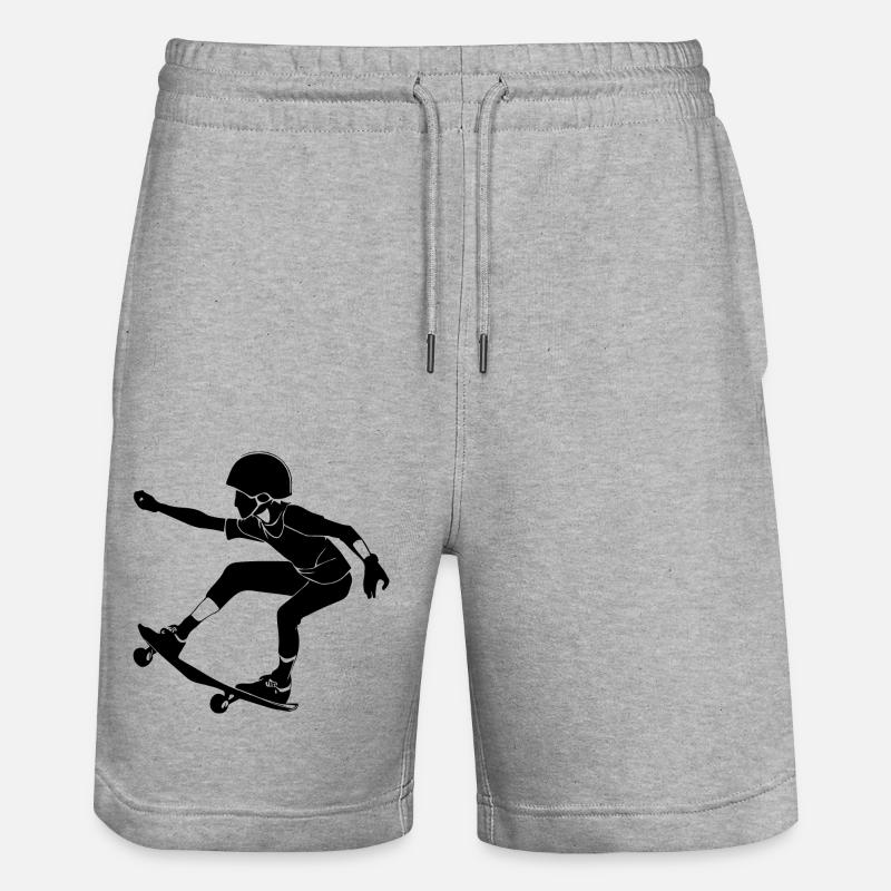 skateboard - Stanley/Stella Trainer Unisex Organic Jogging Shorts - heather grey