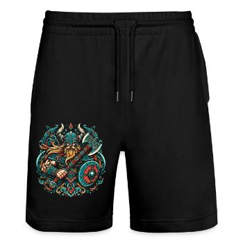 Viking - Short de jogging bio TRAINER Stanley/Stella unisexe - noir - Devant - Nik (191cm) & Marisol (170cm)