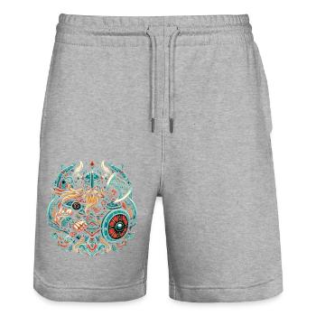 Viking - Short de jogging bio TRAINER Stanley/Stella unisexe - gris chiné - Devant - Nik (191cm) & Marisol (170cm)