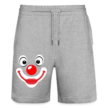 Costume de visage de clown Cologne Carnaval Carnaval Nez - Short de jogging bio TRAINER Stanley/Stella unisexe - gris chiné - Devant - Nik (191cm) & Marisol (170cm)