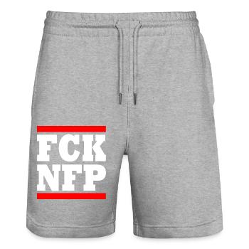 Fck nfp - Stanley/Stella Unisex Bio Joggingshorts Trainer  - Grau meliert - Vorne - Nik (191cm) & Marisol (170cm)