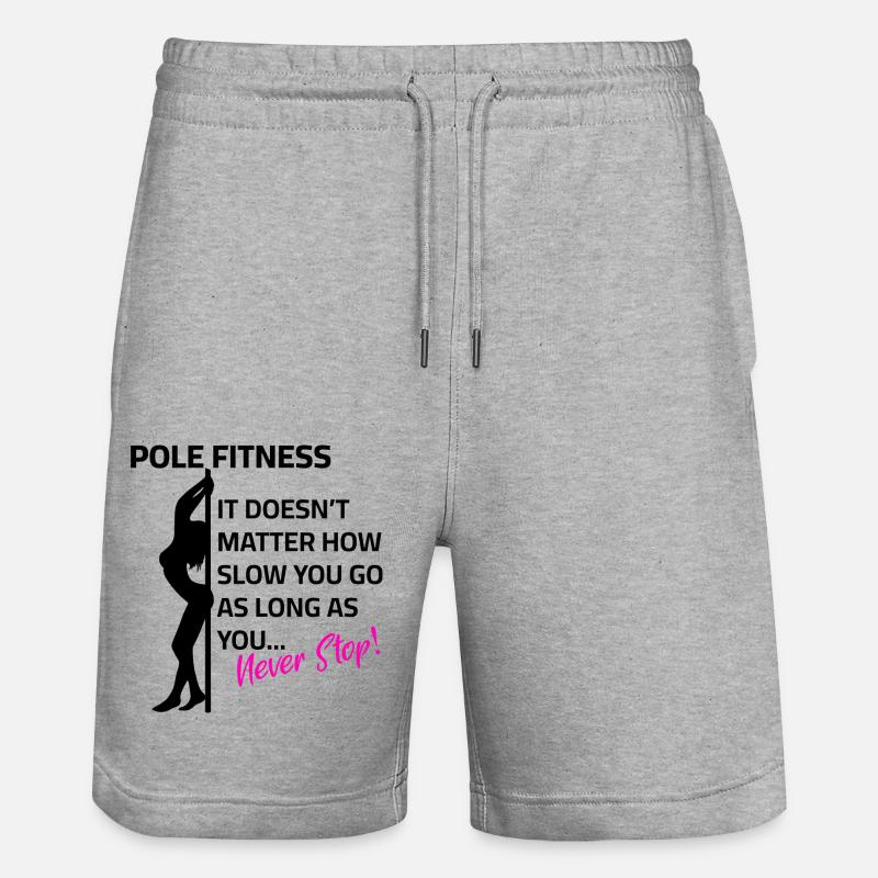 Pole dance - Ne jamais s’arrêter - Short de jogging bio TRAINER Stanley/Stella unisexe - gris chiné