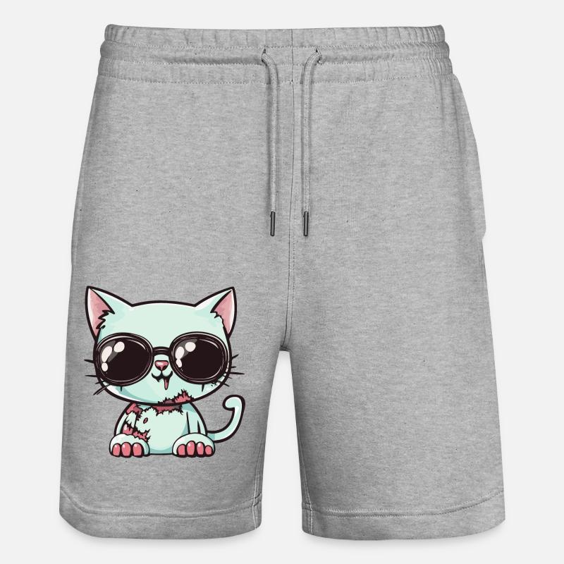 Chat Halloween Cool - Short de jogging bio TRAINER Stanley/Stella unisexe - gris chiné