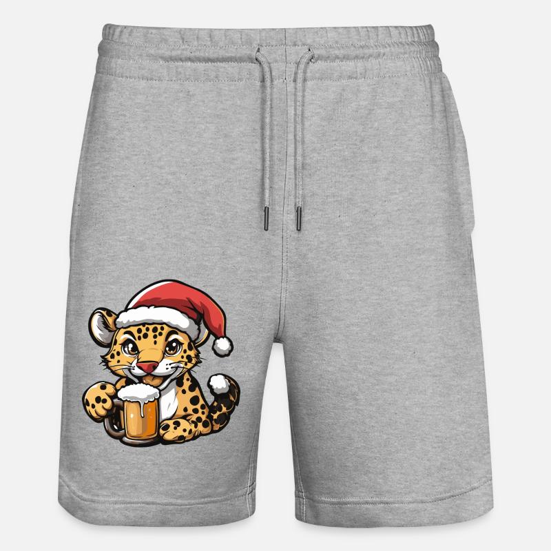 Bière de Noël Leopard - Short de jogging bio TRAINER Stanley/Stella unisexe - gris chiné