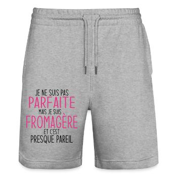 Humor und Stolz Design für Frauen Artisan Cheese - Stanley/Stella Unisex Bio Joggingshorts Trainer  - Grau meliert - Vorne - Nik (191cm) & Marisol (170cm)