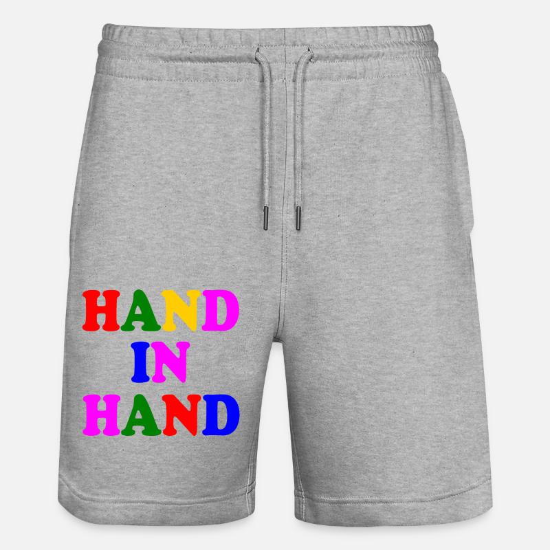 Hand in hand - Stanley/Stella Unisex Bio Joggingshorts Trainer  - Grau meliert