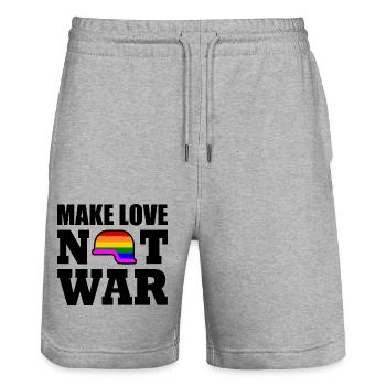 Make love not war - Stanley/Stella Unisex Bio Joggingshorts Trainer  - Grau meliert - Vorne - Nik (191cm) & Marisol (170cm)