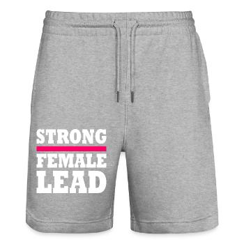 Strong female lead - Stanley/Stella Unisex Bio Joggingshorts Trainer  - Grau meliert - Vorne - Nik (191cm) & Marisol (170cm)