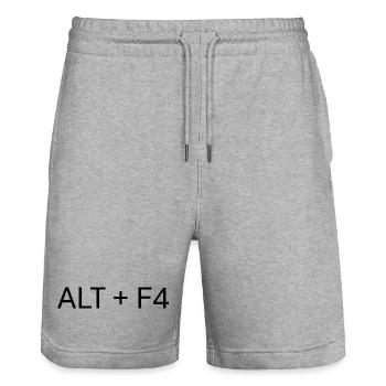 ALT + F4: Der ultimative Gamer-Abbruch - Stanley/Stella Unisex Bio Joggingshorts Trainer  - Grau meliert - Vorne - Nik (191cm) & Marisol (170cm)