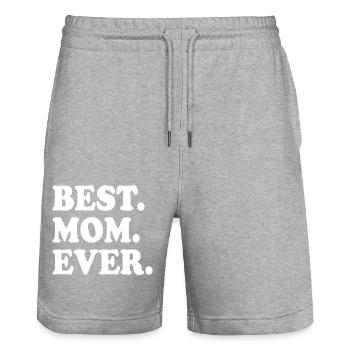 Best mom ever - Stanley/Stella Unisex Bio Joggingshorts Trainer  - Grau meliert - Vorne - Nik (191cm) & Marisol (170cm)