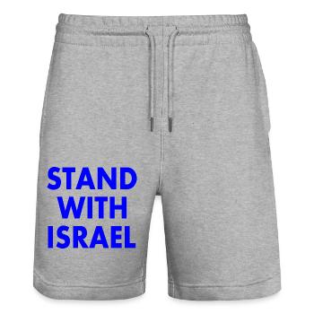 Stand with israel - Stanley/Stella Trainer Unisex Organic Jogging Shorts - heather grey - Front - Nik (191cm) & Marisol (170cm)