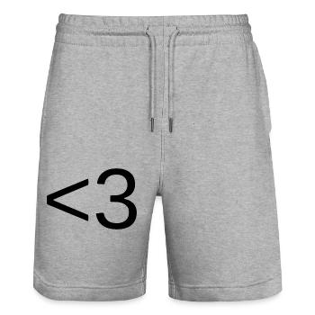 AMOUR Cœur - Short de jogging bio TRAINER Stanley/Stella unisexe - gris chiné - Devant - Nik (191cm) & Marisol (170cm)