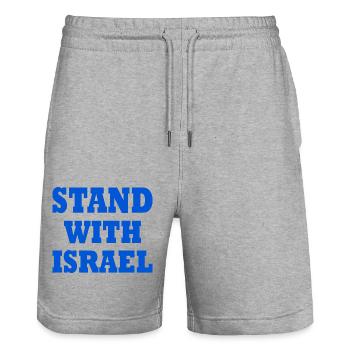 Stand with israel - Stanley/Stella Trainer Unisex Organic Jogging Shorts - heather grey - Front - Nik (191cm) & Marisol (170cm)