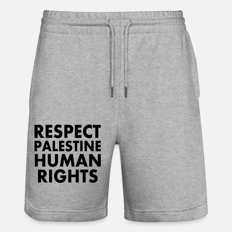 Respect palestine human rights - Short de jogging bio TRAINER Stanley/Stella unisexe - gris chiné