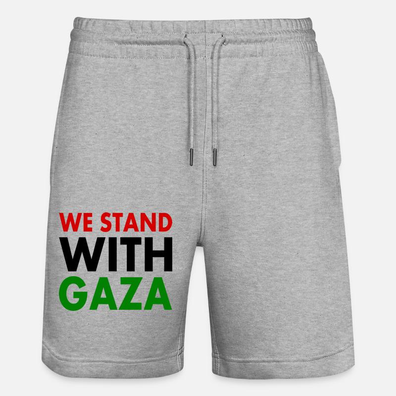 We stand with palestine - Short de jogging bio TRAINER Stanley/Stella unisexe - gris chiné