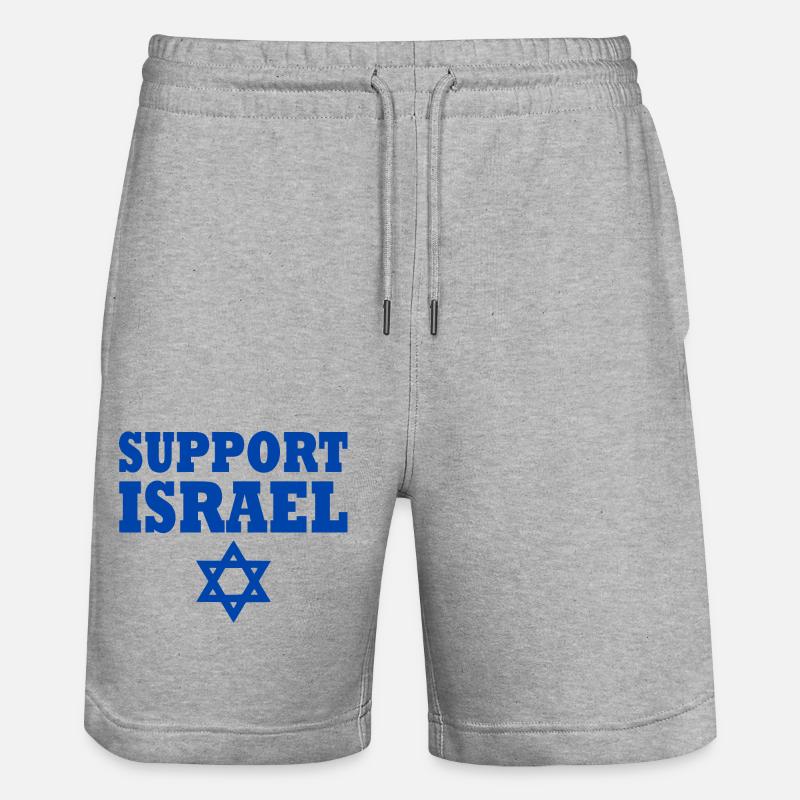 Support israel - Short de jogging bio TRAINER Stanley/Stella unisexe - gris chiné