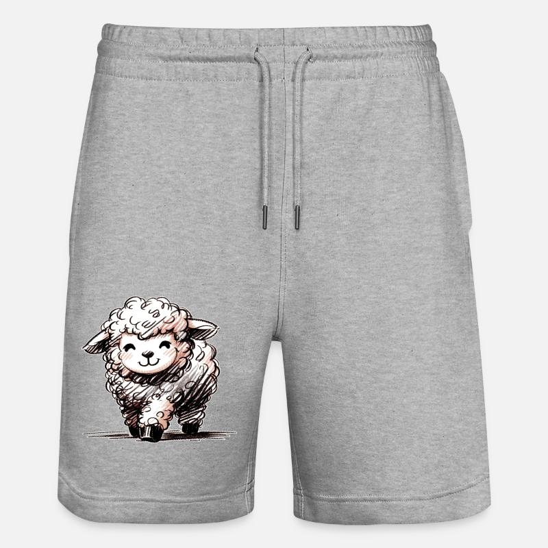 Schäfchen - Stanley/Stella Unisex Bio Joggingshorts Trainer  - Grau meliert