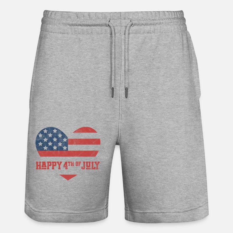 Frohen 4. Juli - Stanley/Stella Unisex Bio Joggingshorts Trainer  - Grau meliert