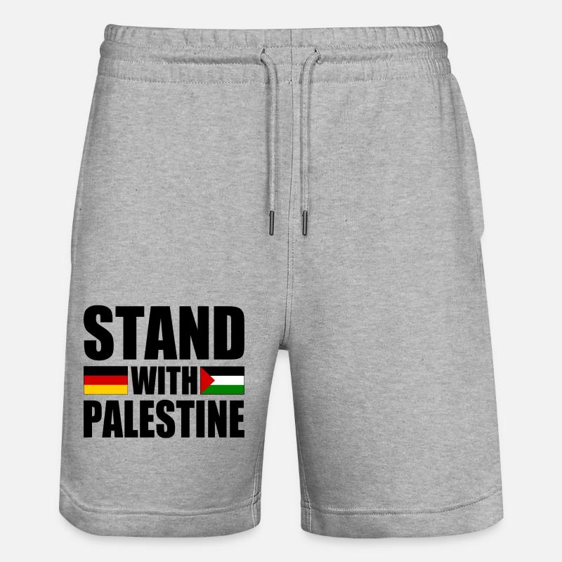 Stand with palestine - Short de jogging bio TRAINER Stanley/Stella unisexe - gris chiné