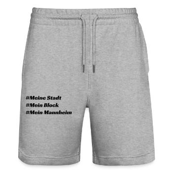 Mannheim - Stanley/Stella Unisex Bio Joggingshorts Trainer  - Grau meliert - Vorne - Nik (191cm) & Marisol (170cm)