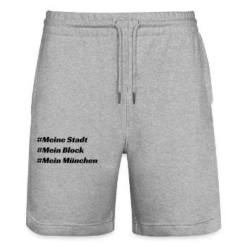 München - Stanley/Stella Unisex Bio Joggingshorts Trainer  - Grau meliert - Vorne - Nik (191cm) & Marisol (170cm)