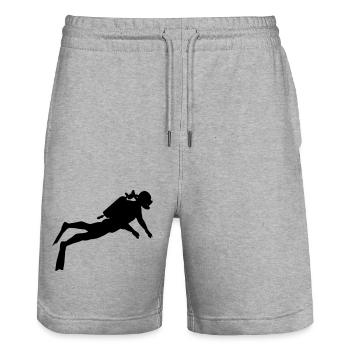 Taucher Sport Bewegung Geschenk Cool - Stanley/Stella Unisex Bio Joggingshorts Trainer  - Grau meliert - Vorne - Nik (191cm) & Marisol (170cm)
