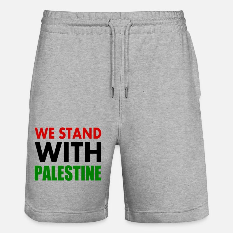 We stand with palestine - Short de jogging bio TRAINER Stanley/Stella unisexe - gris chiné