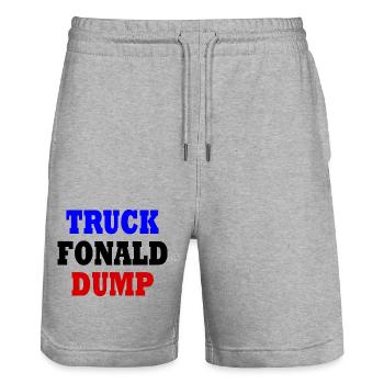 truck fonald dump - Stanley/Stella Unisex Bio Joggingshorts Trainer  - Grau meliert - Vorne - Nik (191cm) & Marisol (170cm)