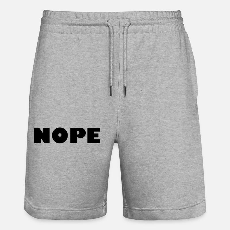 NOPE - Stanley/Stella Trainer Unisex Organic Jogging Shorts - heather grey