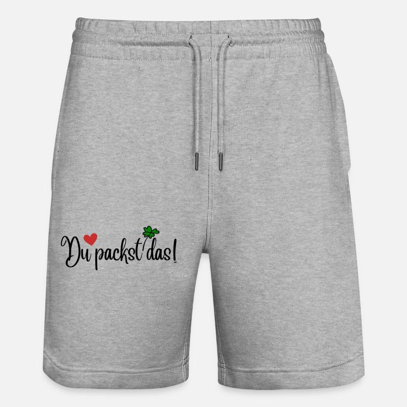 Du packst das - Stanley/Stella Unisex Bio Joggingshorts Trainer  - Grau meliert