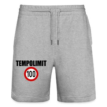 Tempolimit 100 - Stanley/Stella Unisex Bio Joggingshorts Trainer  - Grau meliert - Vorne - Nik (191cm) & Marisol (170cm)