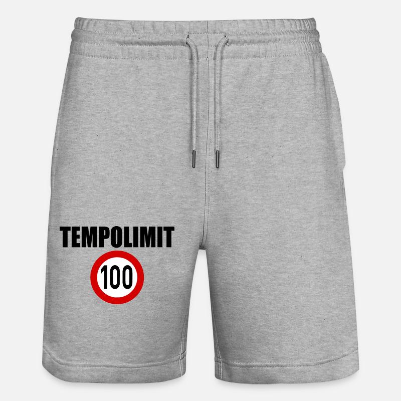 Tempolimit 100 - Stanley/Stella Unisex Bio Joggingshorts Trainer  - Grau meliert