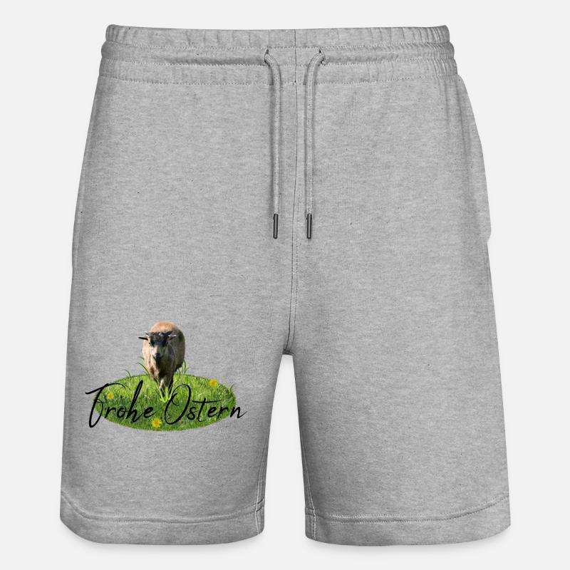 Frohe Ostern Lamm - Stanley/Stella Unisex Bio Joggingshorts Trainer  - Grau meliert