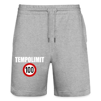 Tempolimit 100 - Stanley/Stella Unisex Bio Joggingshorts Trainer  - Grau meliert - Vorne - Nik (191cm) & Marisol (170cm)