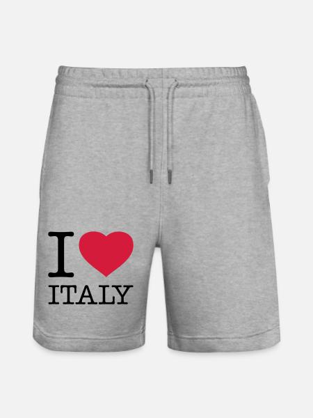 I LOVE ITALY Italien - Stanley/Stella Trainer Unisex Organic Jogging Shorts - heather grey