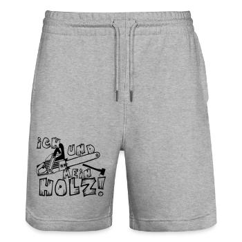 Motorsäge , Kaminholz , Brennholz Holz (25) - Stanley/Stella Unisex Bio Joggingshorts Trainer  - Grau meliert - Vorne - Nik (191cm) & Marisol (170cm)