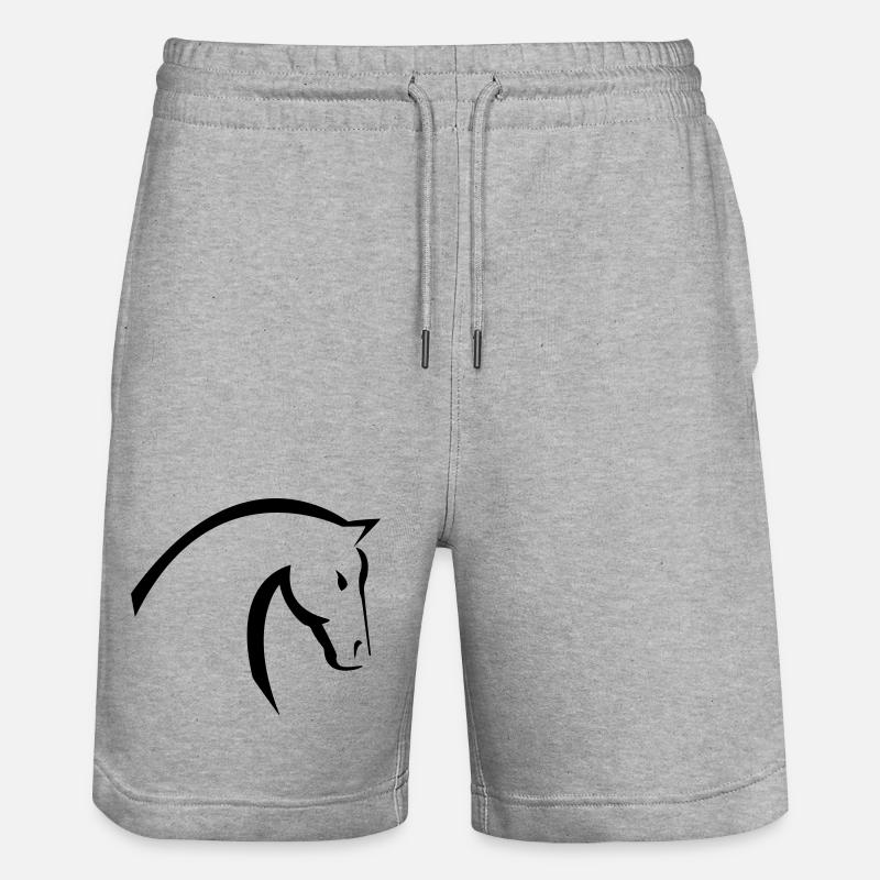 Pferd - Stanley/Stella Unisex Bio Joggingshorts Trainer  - Grau meliert