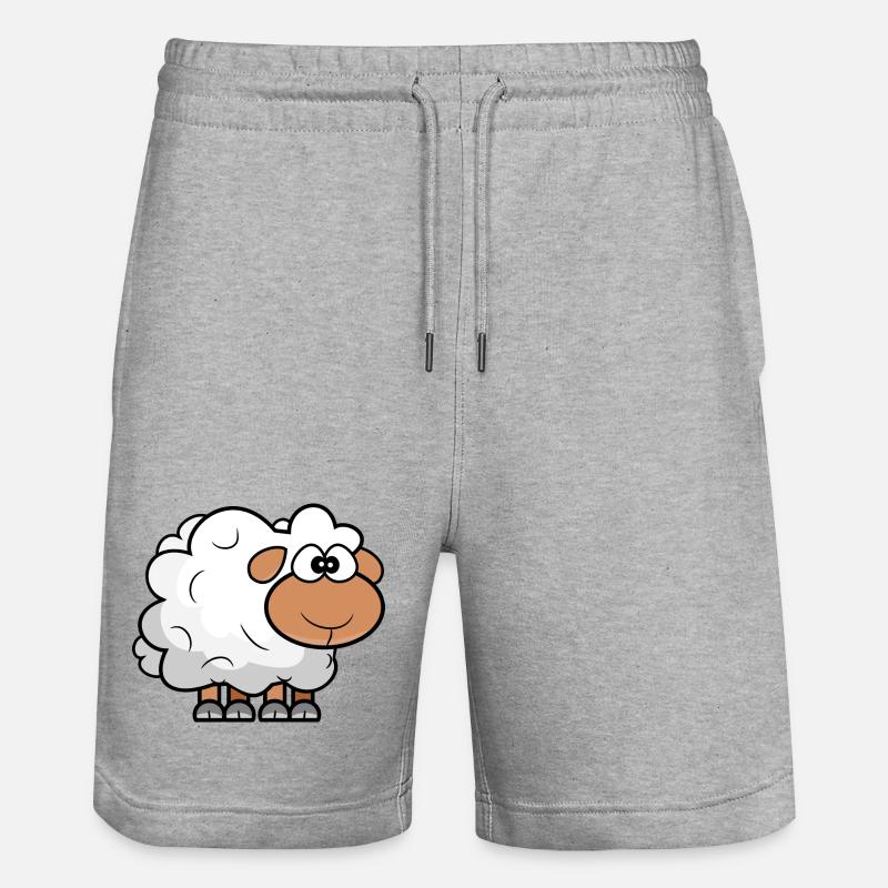 Moutons comiques de dessin animé - Short de jogging bio TRAINER Stanley/Stella unisexe - gris chiné