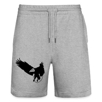 adler - Stanley/Stella Trainer Unisex Organic Jogging Shorts - heather grey - Front - Nik (191cm) & Marisol (170cm)