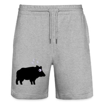 Angstschwitzendes Wildschwein - Stanley/Stella Unisex Bio Joggingshorts Trainer  - Grau meliert - Vorne - Nik (191cm) & Marisol (170cm)