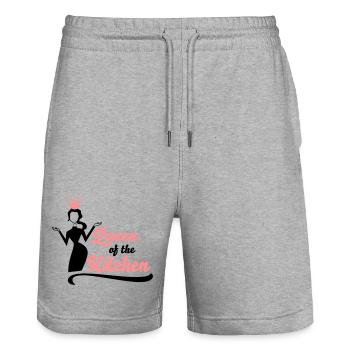kochen - Stanley/Stella Unisex Bio Joggingshorts Trainer  - Grau meliert - Vorne - Nik (191cm) & Marisol (170cm)