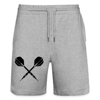 darts - Stanley/Stella Trainer Unisex Organic Jogging Shorts - heather grey - Front - Nik (191cm) & Marisol (170cm)