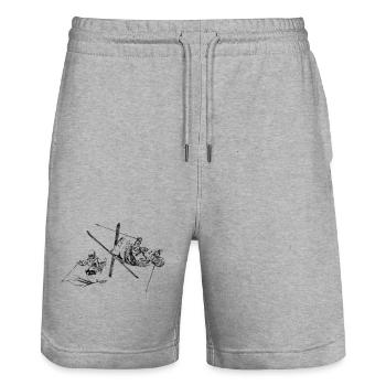 Mogul skiing - Stanley/Stella Unisex Bio Joggingshorts Trainer  - Grau meliert - Vorne - Nik (191cm) & Marisol (170cm)